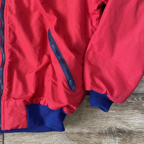 Patagonia Fleece Lined Bomber Jacket Mens Medium Red Made In USA - Picture 6 of 8